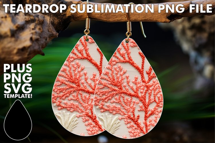 Sublimation-Print Teardrop Earrings example image 1