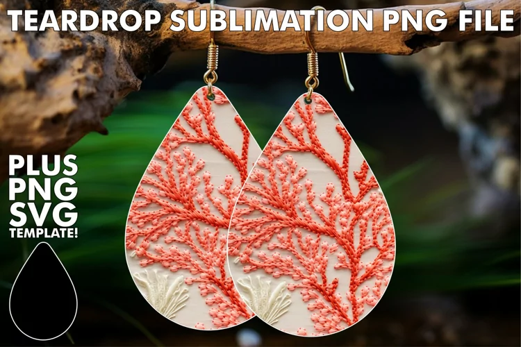 Sublimation-Print Teardrop Earrings