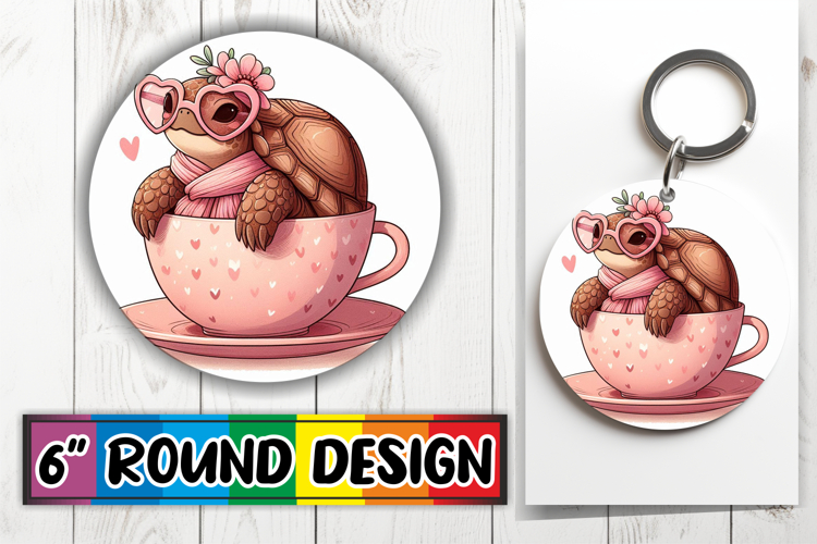 Blissful Round Sublimation Ornaments, Turtle
