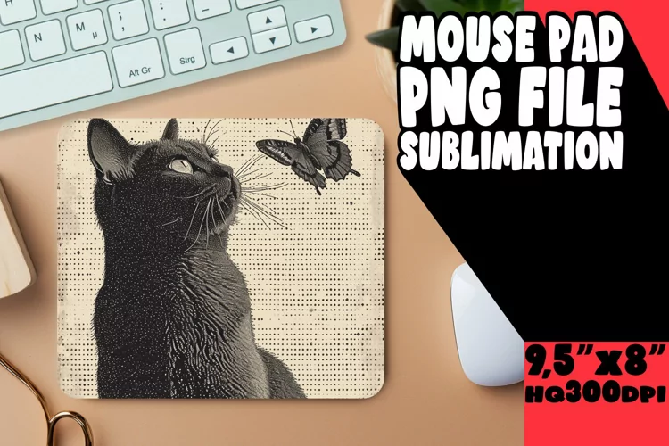 Playful Feline Mouse Pad Design