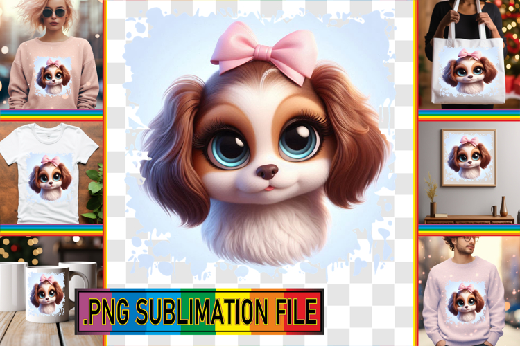 Whimsical TSHIRT PNG Designs, 3D Dog example image 1