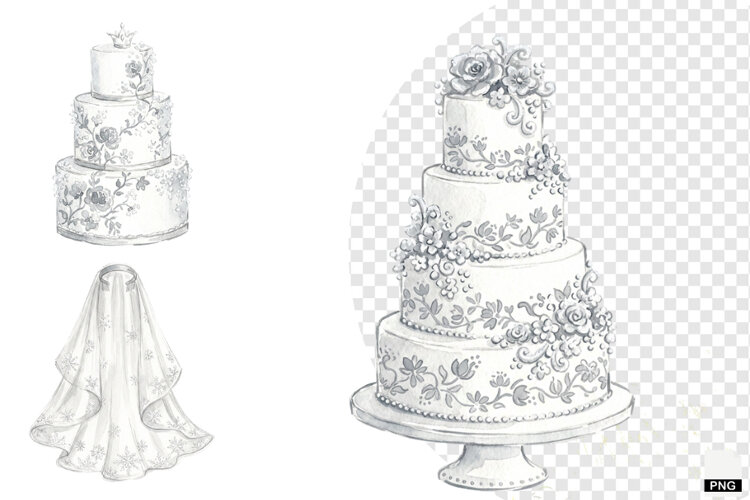 Snowy Romance Wedding Clipart example image 1