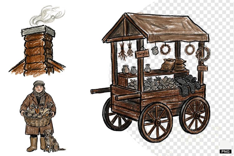 Rustic Winter Days Clipar example image 1