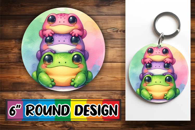 Luminous Round Ornaments Sublimation PNG, Cute Animals