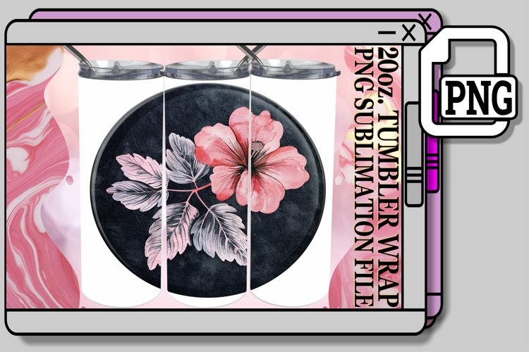 Fresh Blooms Denim Tumbler Sublimation 20oz example image 1