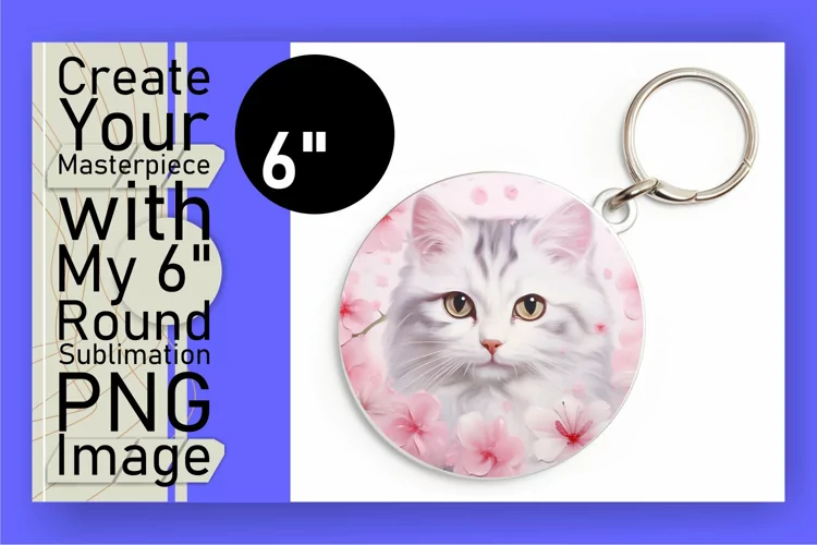 Round Kitty Whisker Bliss: Vibrant 3D Sublimation