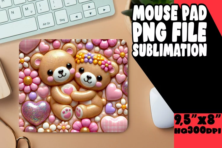 Enchanted Mouse Mat Sublimation, Sweet Animals