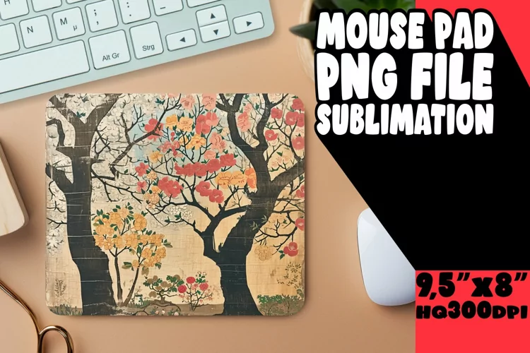 Springtime Forest: Tree Pattern Mouse Pad