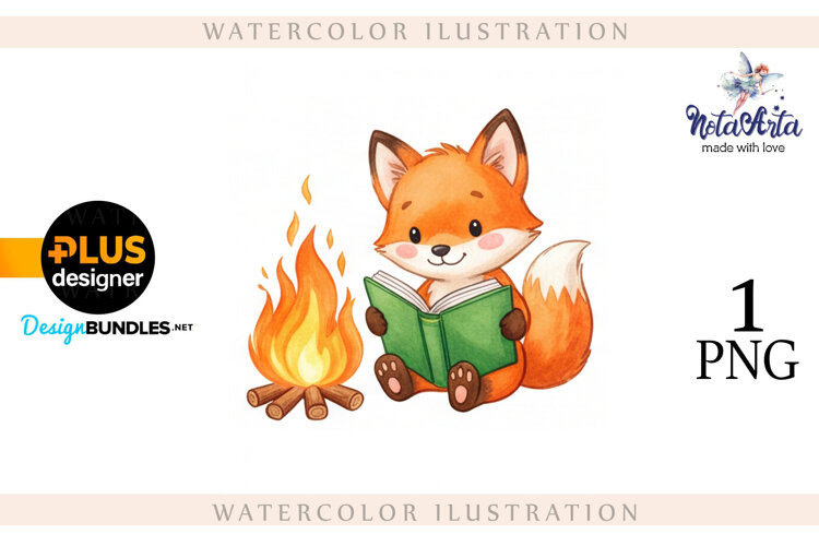Illustration of a cute Christmas fox example image 1