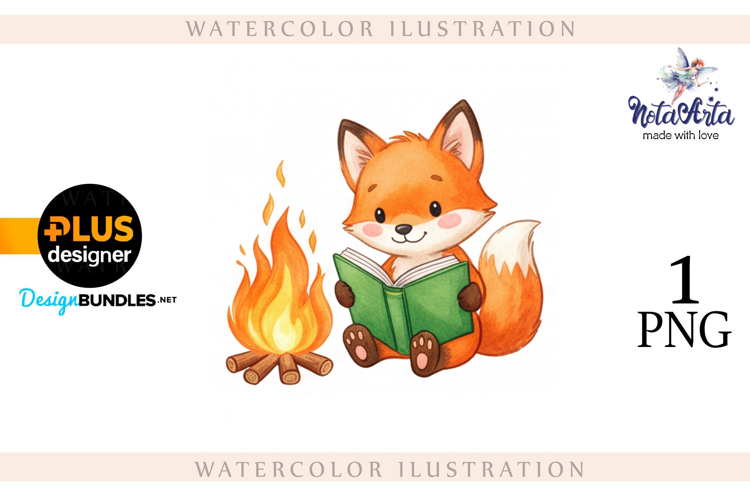 Illustration of a cute Christmas fox