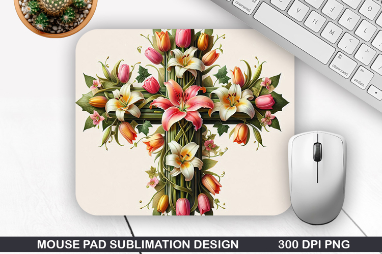 Flowers Mouse Pad Sublimation, Spring Mouse Pad PNG Design