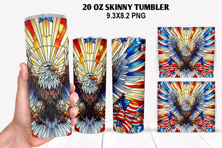 Eagle Skinny Tumbler 20oz Wrap Design,4th of july Tumbler