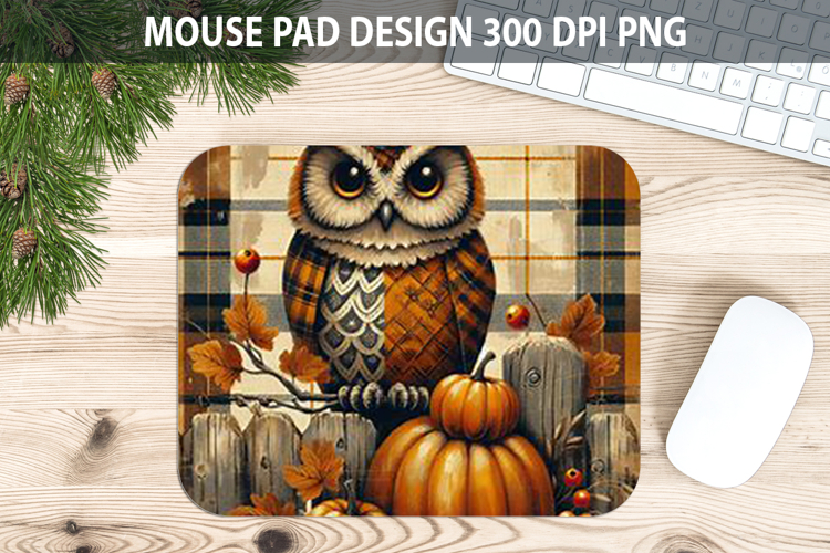 Owl Mouse pad Sublimation - Thanksgiving PNG Design