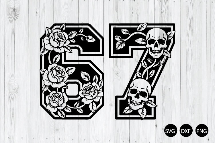 Six Seven SVG, 67 Meme SVG, Meme Humor SVG, Skull SVG