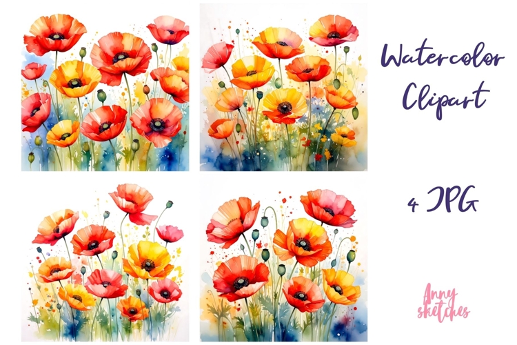 Red Flower Clipart Image 9