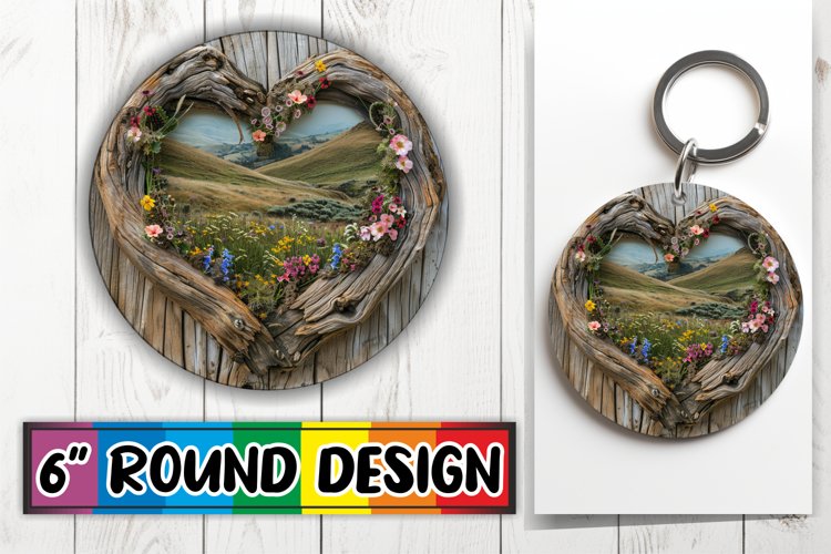 Heartland Treasures: Wooden Heart Design PNG example image 1