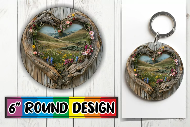 Heartland Treasures: Wooden Heart Design PNG