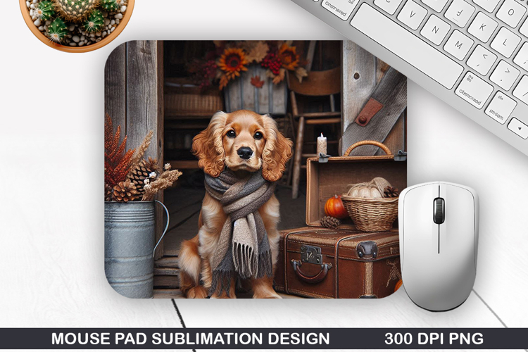 Halloween Dog Mouse Pad Sublimation, Halloween Mouse Pad PNG