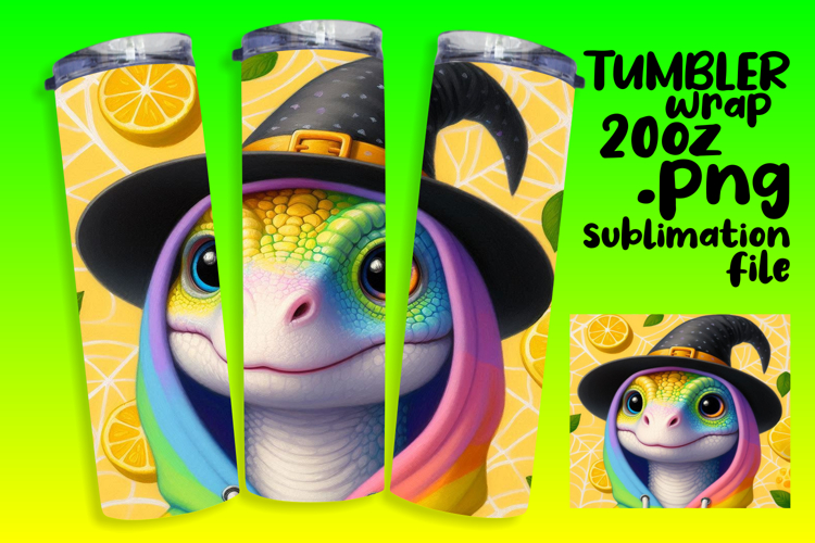 20oz Sublimation Template for Creatives , Halloween Dino