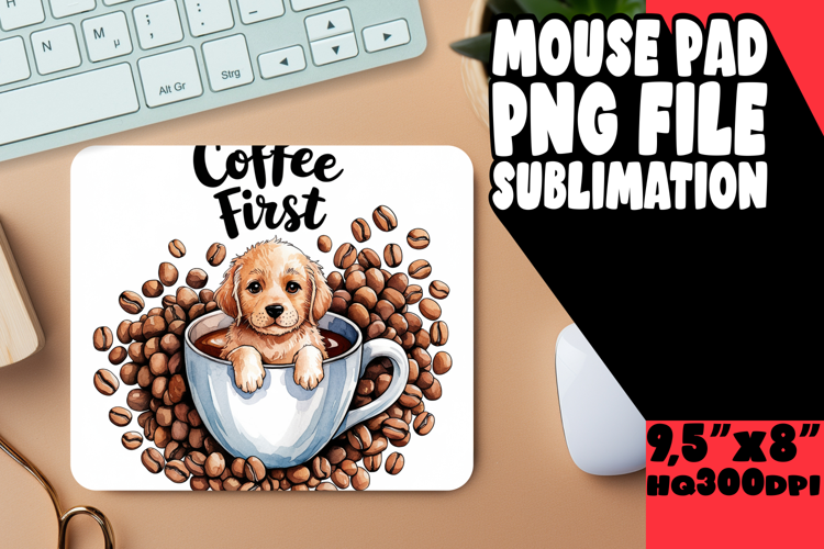 BLISSFUL desk MAT Playful Design, Coffee Dog