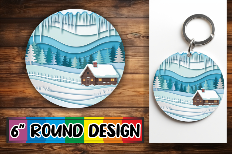 Cozy Circle Designs for Cars PNG, Winter