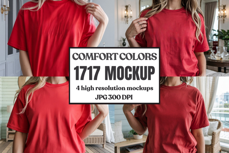 Comfort Colors 1717 T-Shirt Mockup | Garment Dyed Tee Mockup