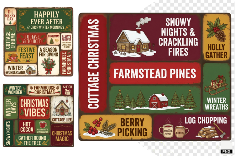 Christmas Farms Signs PNG