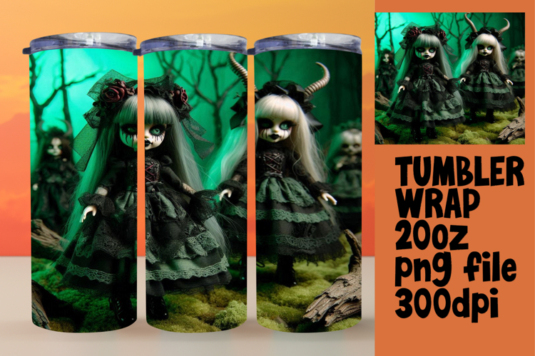 GLAMOROUS 20oz Tumbler Template , Horror Halloween