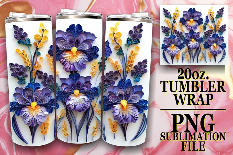 Fresh Blooming Whimsical Petal 3D 20oz Sublimation example image 1