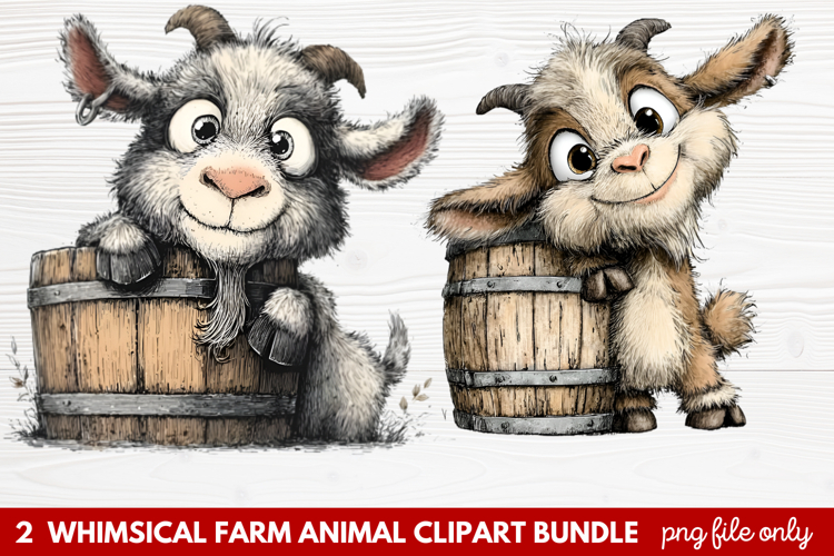 Whimsical Farm Animal Clipart | Cute Farm Animals PNG Set