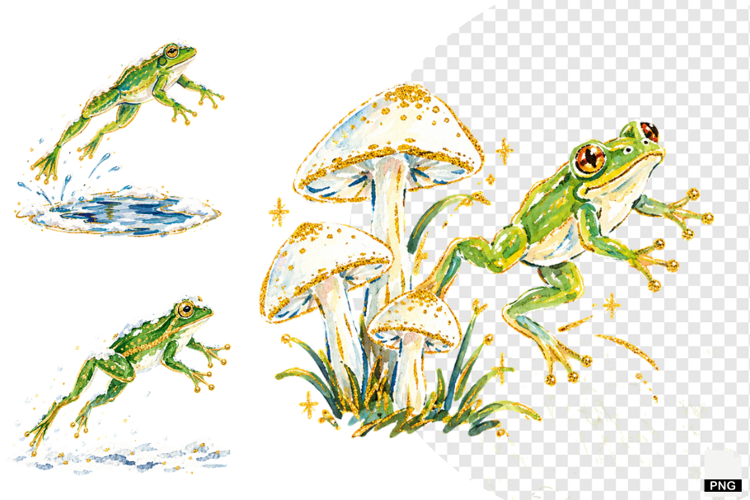 Winter Snowy Frogs PNG