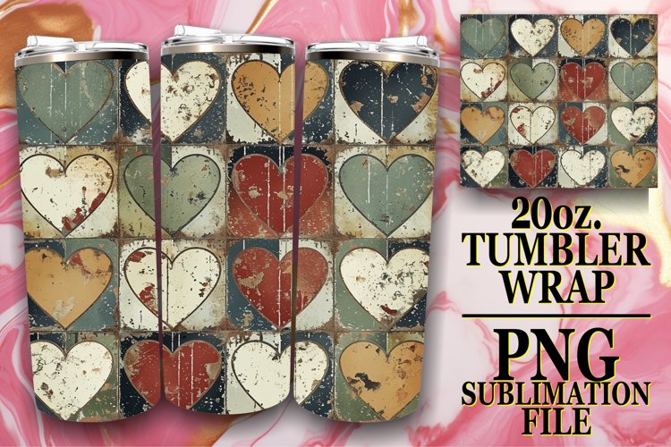Romantic Heart Pattern Tumbler Wrap