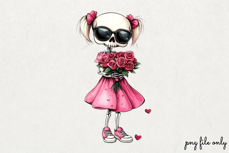 Valentines day skeletons Clipart PNG