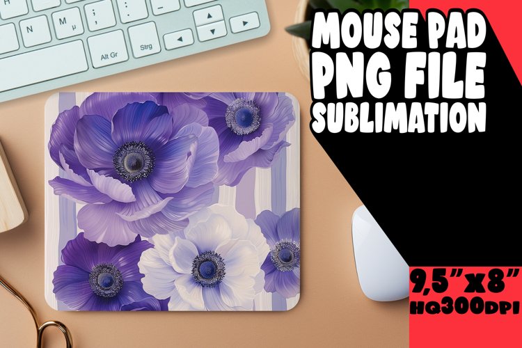 Stylish Petal Striped Mouse Mat - Sleek Desk Accent