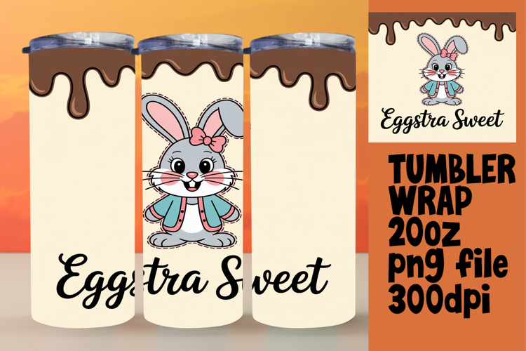 CLASSY PNG Tumbler Design 20oz , Easter Bunny