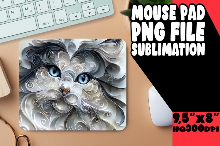 Whisker Wonderland 3D Mouse Pad - Cat Lover example image 1