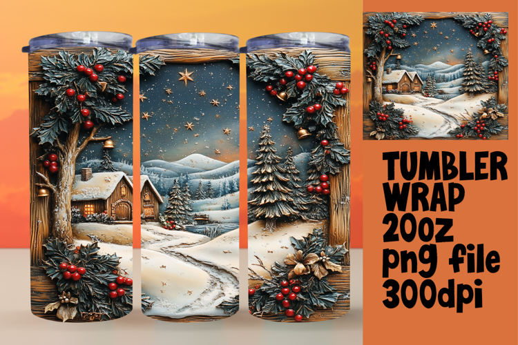 LIVELY 20oz Tumbler Wrap Design , Christmas