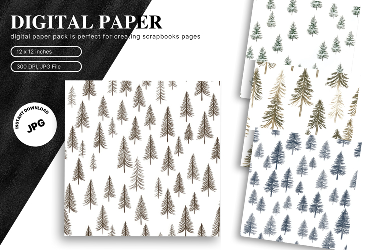 Christmas Tree Pattern Digital Paper Background Seamless_67