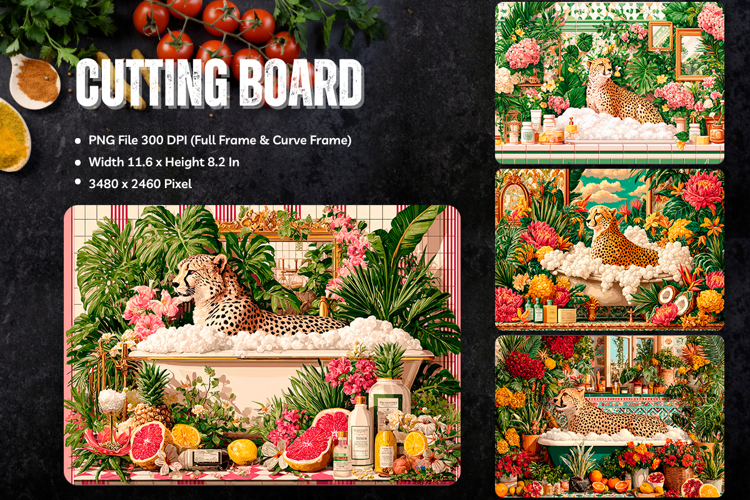 Tiger Cutting Board Kitchen leopard Animal Chopping Board_67