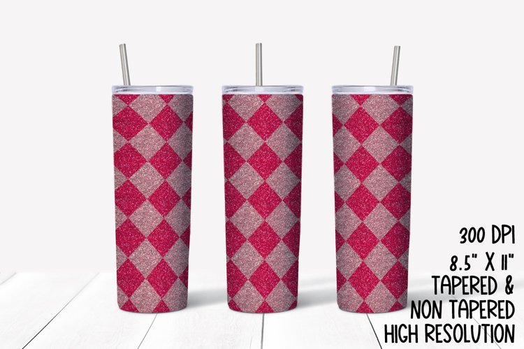 Glitter Pink Sublimation Tumbler example image 1