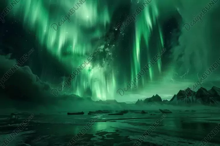Ethereal Northern Lights Background Wallpaper