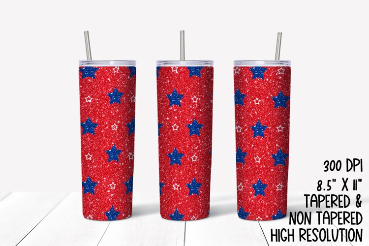 Glitter Americana Sublimation Tumbler example image 1