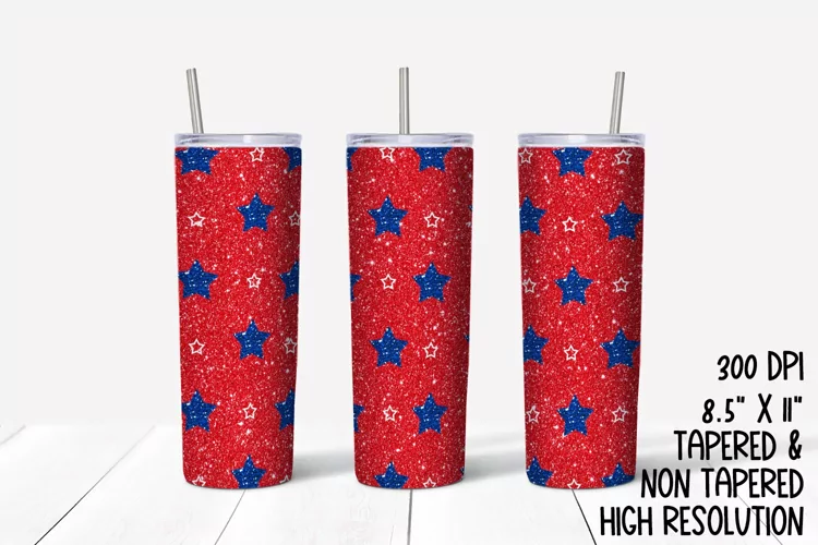Glitter Americana Sublimation Tumbler
