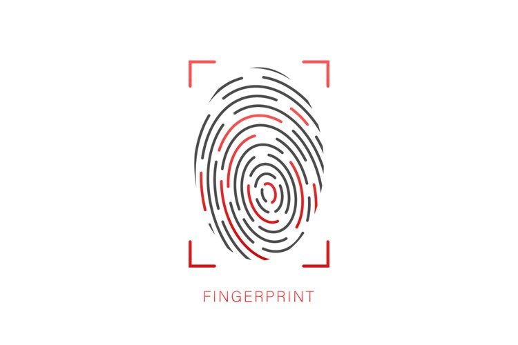 Fingerprint icon. Cyber security concept. Digital security example image 1