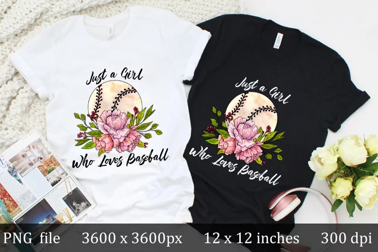 Just a Girl Who Loves Baseball sublimation design