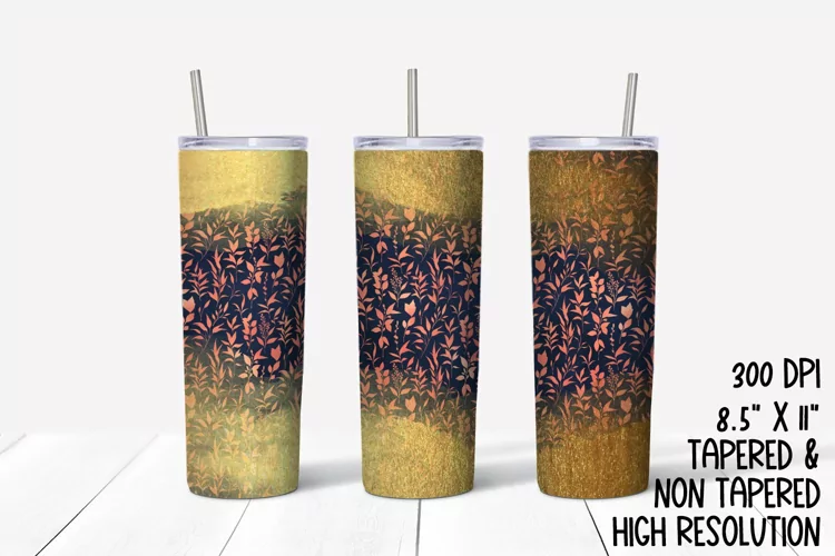Blue & Gold Sublimation Tumbler