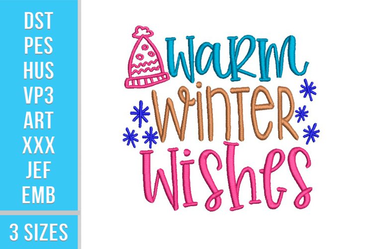Warm Winter Wishes - Christmas Machine Embroidery Design example image 1