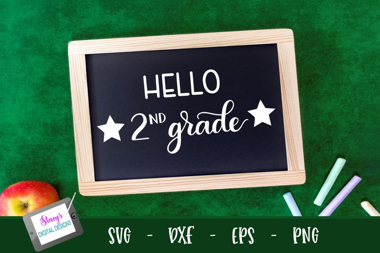 School SVG - Hello 2nd grade, handlettered