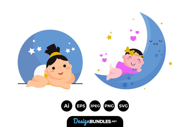 Cute Detailed Baby Logos example image 1