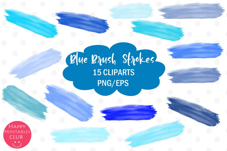 Blue Brush Strokes Clipart I Brush Strokes Clipart example image 1